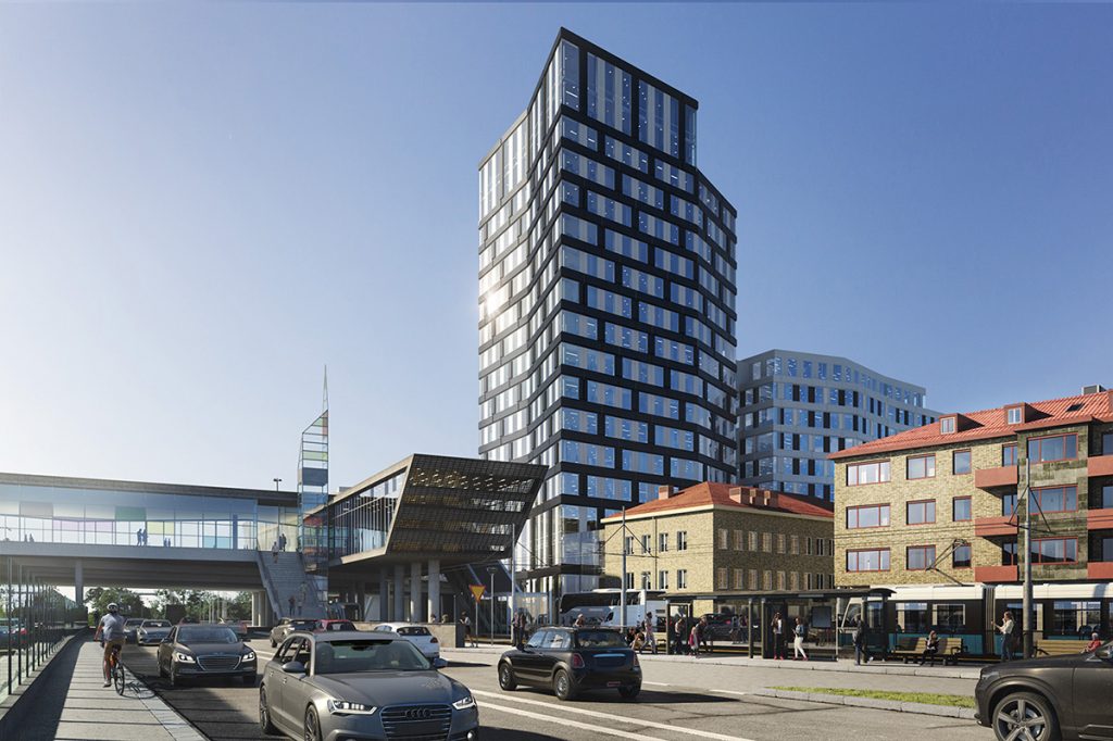 Höghuset MIMO och Mölndals station