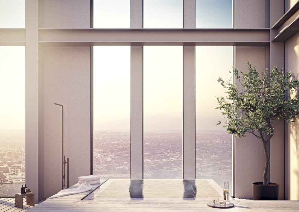 Badrum i penthouselägenhet