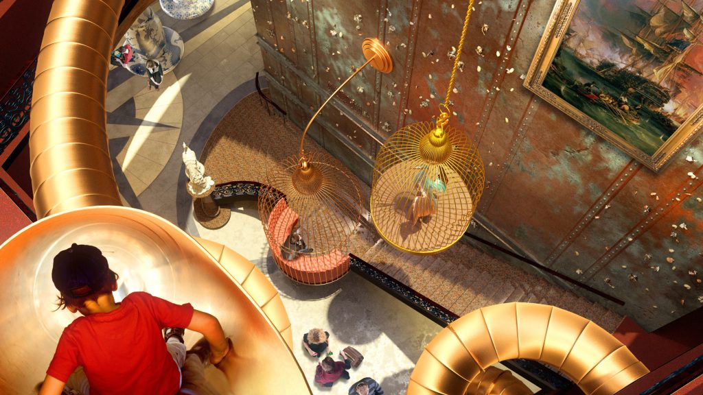 Rutschkana mellan våningarna