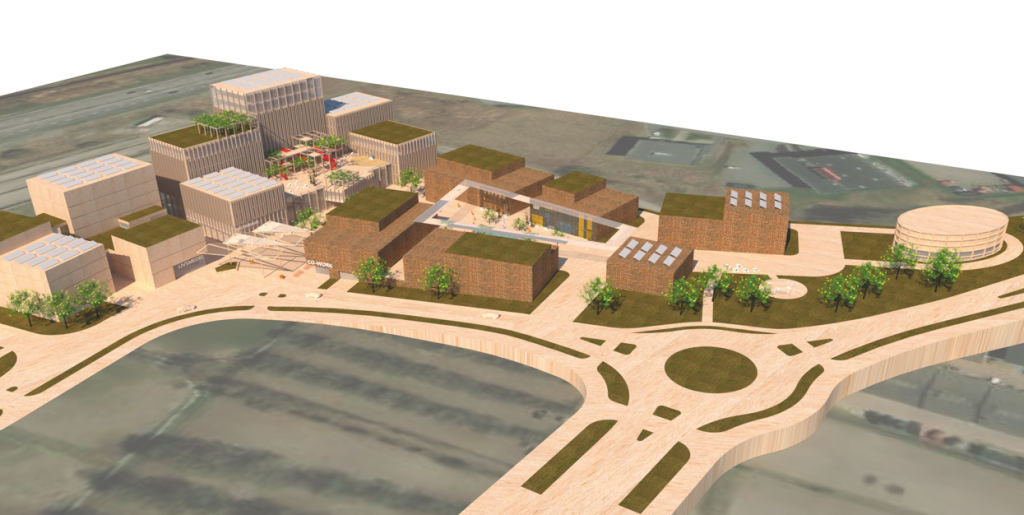 Vision över det nya företagsområdet i Mölndal