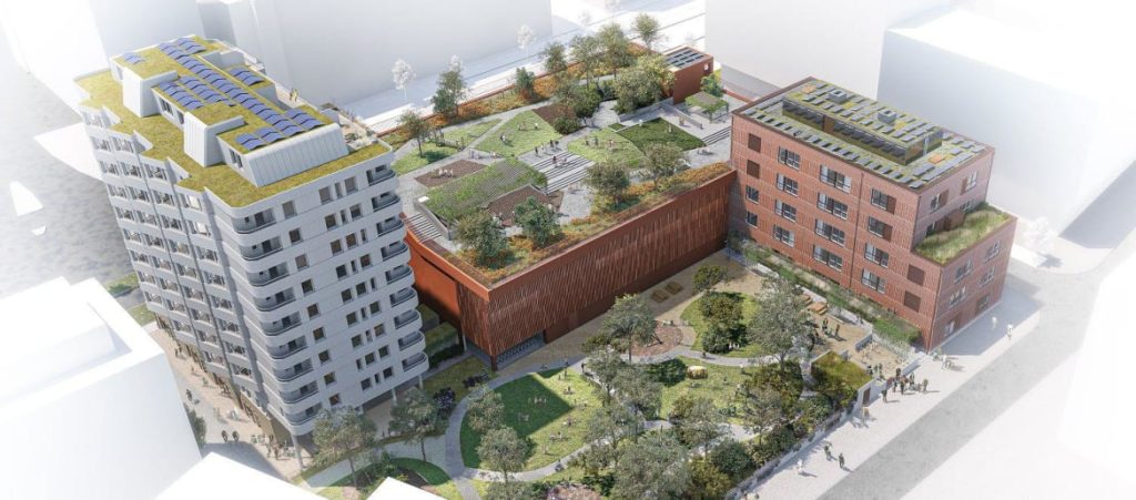 Fågelperspektiv på Kvarteret Masthusen