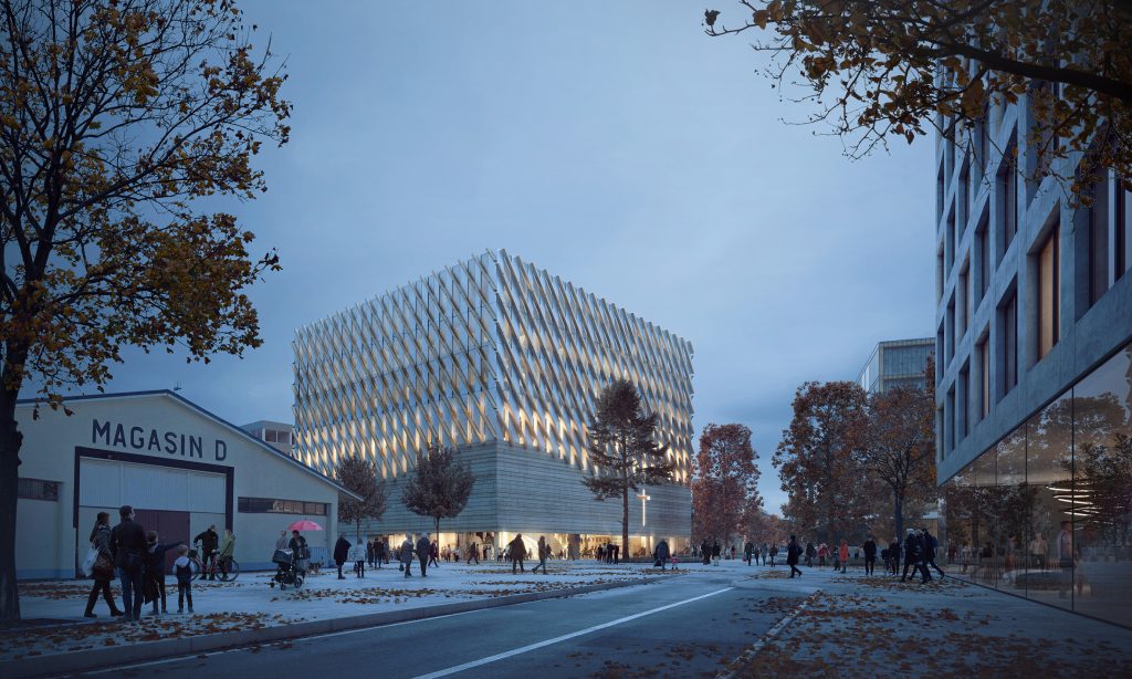 Smyrnakyrkans fasad, prydd med vävmönstrat trä