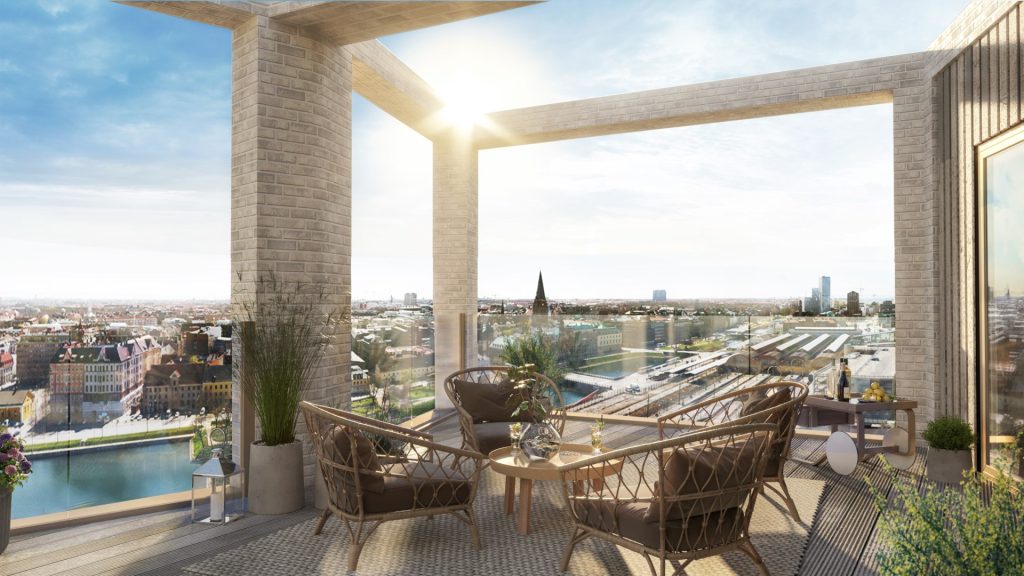 Utsikt från penthouse i Cityterrassen