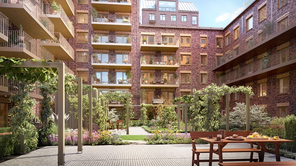 Vy innergård HSBs Spanjoletten