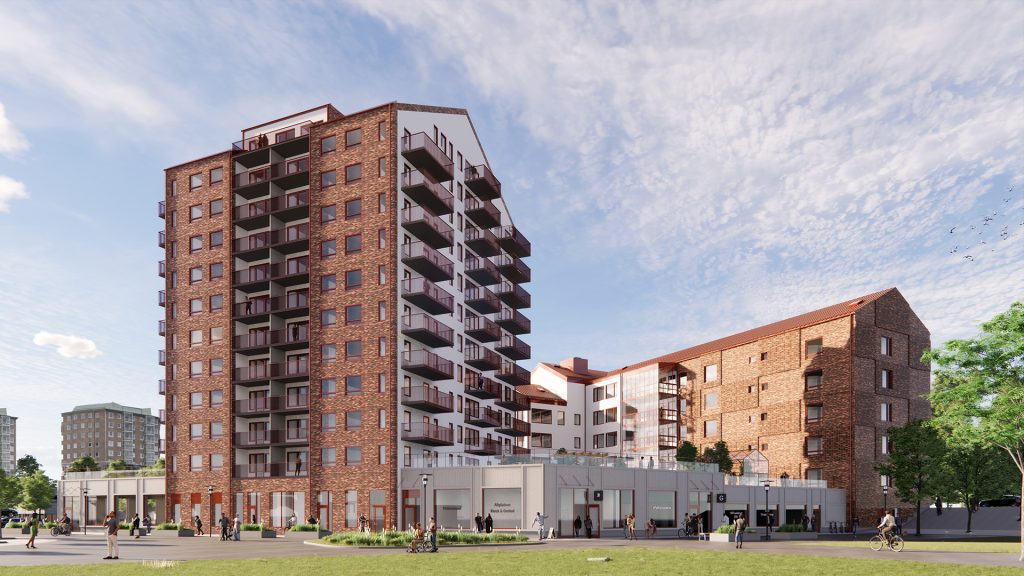 Nya Altplatsen sett från själva Altplatsens stadsdelstorg.