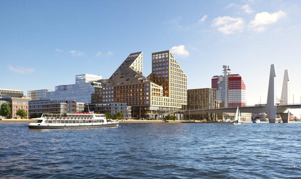 Kaj 16 blir med sina sexton våningar Göteborgs högsta trähus.